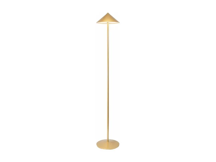 Lámpara de pie LED recargable Zafferano Pina XXL – 6 W, IP65, regulador táctil, cabezal magnético, diseño moderno para interior y exterior – Dorado