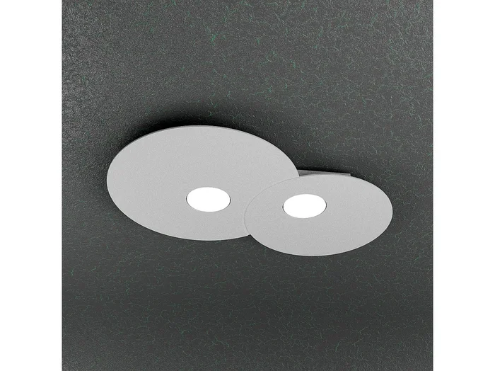 Lámpara de techo redonda Toplight Cloud de 2 luces con casquillo GX53, estructura gris, diseño moderno 50x35x3cm