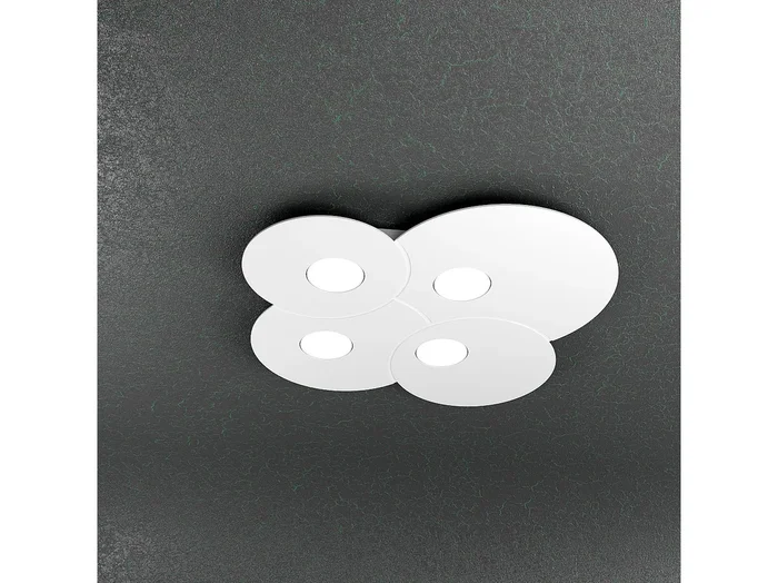 Lámpara de techo redonda Toplight Cloud de 4 luces con casquillo GX53, marco blanco, diseño moderno 86x37x3cm