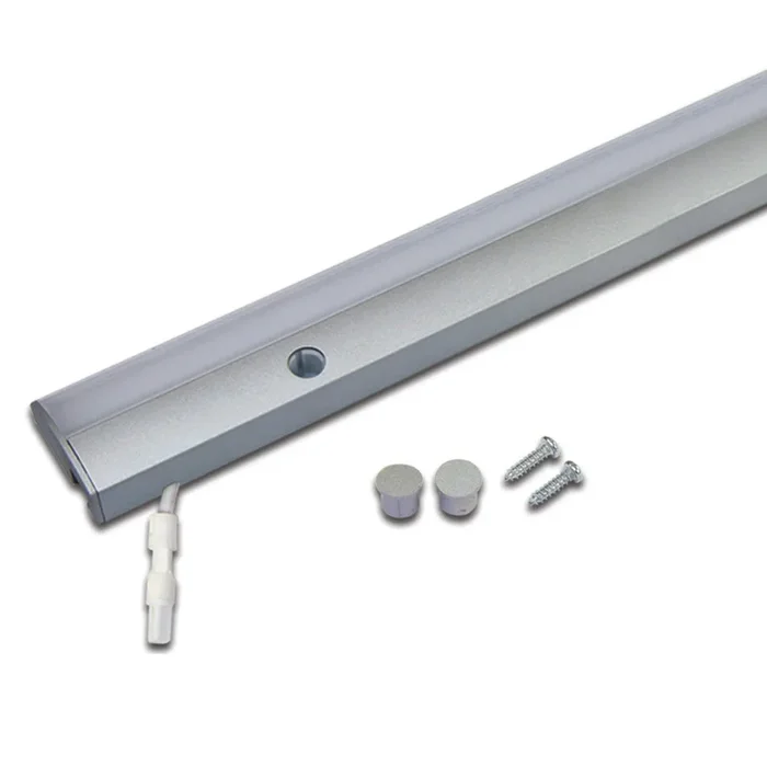Lámpara LED bajo mueble ModuLite F, aluminio, 45 cm, 3.000 K, aluminio
