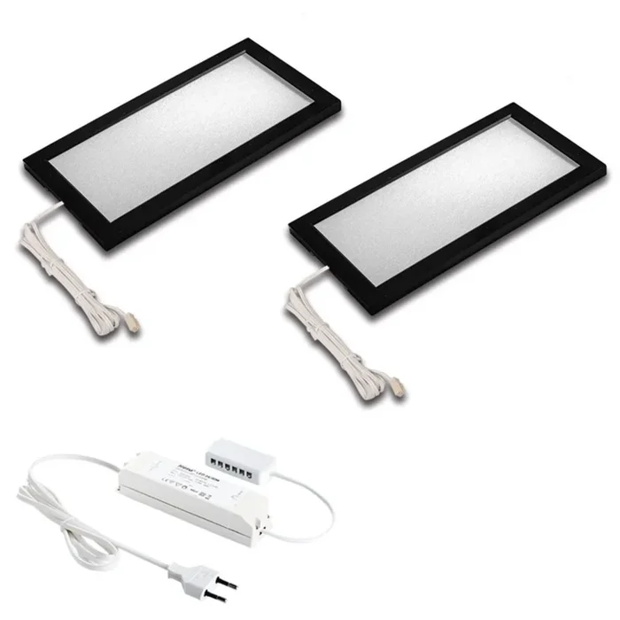 Lámpara LED bajo mueble Sky set 2 ud 3.000K negro