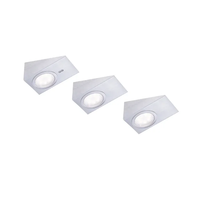 Lámpara LED bajo mueble Theo, cuadrada, Set de 3