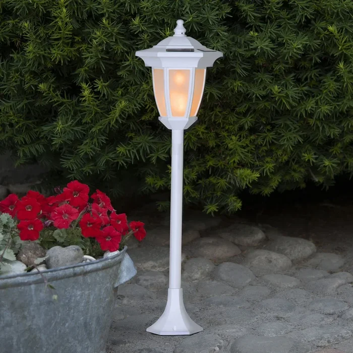 Lámpara LED solar Flame, 4 en 1, blanco