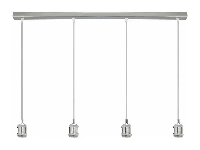 Lampara lineal de 4 colgantes modelo Eduardo acabado niquel satinado 9 cm(alto) 80 cm(anch