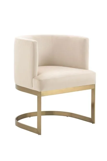 Lasco Silla de comedor – Tiza – Base de latón cepillado