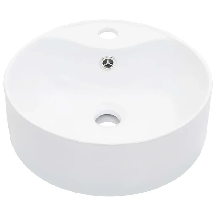Lavabo – Lavamanos con rebosadero 36×13 cm cerámica blanco