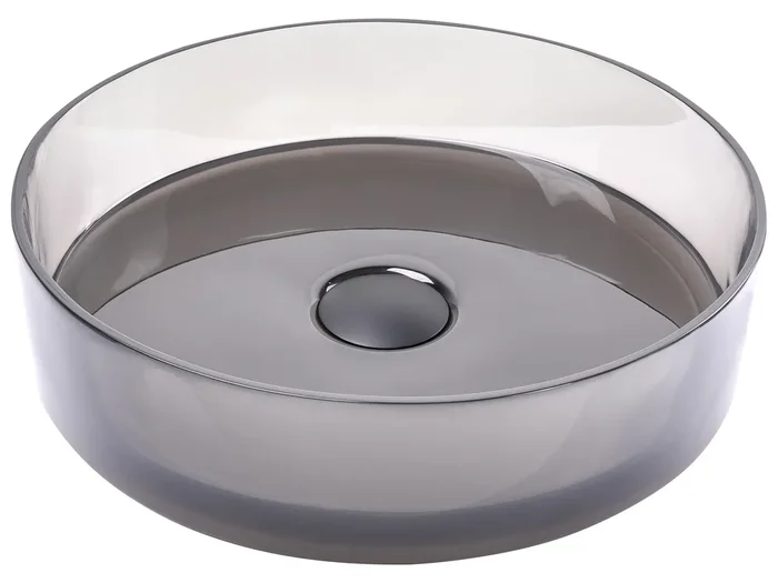 Lavabo sobre encimera TOLOSA ⌀ 36 cm Solid Surface Negro