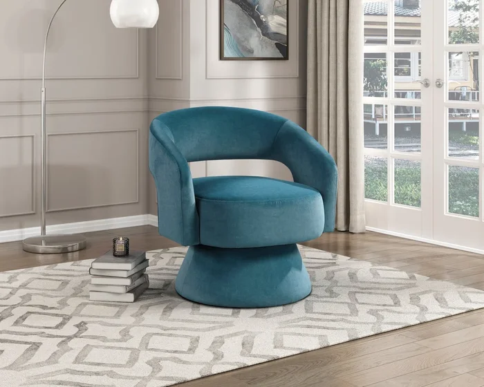 Lavon Dark Teal Swivel Chair