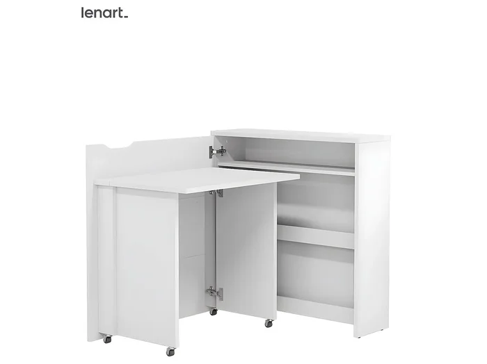 Lenart Escritorio extensible con almacenamiento WORK CONCEPT SLIM CW02 L Izquierda 90 cm blanco mate