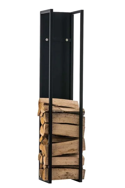 Leñero Spark Metal Negro mate 25X25X100 cm