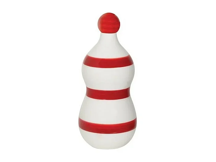 Lido – Botella de cerámica con franjas de azafrán rojo