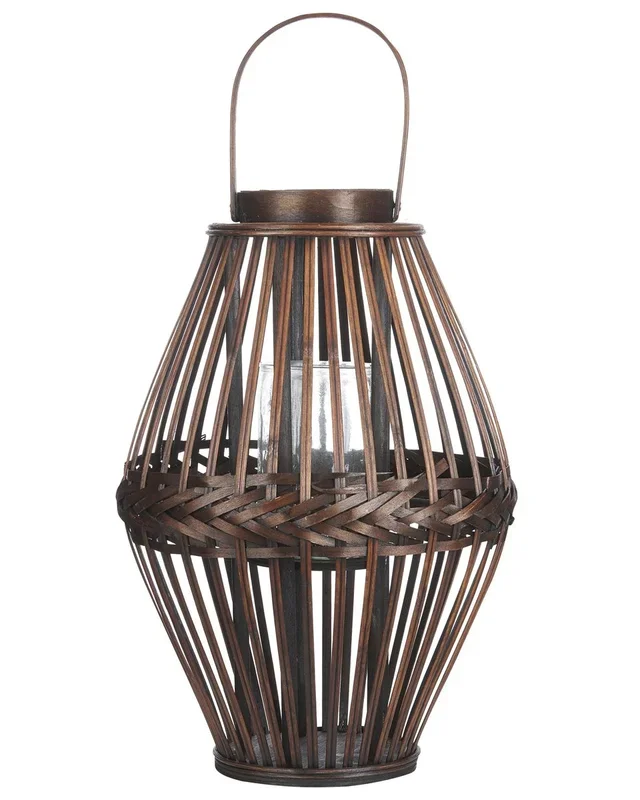 Linterna PANAT Madera de bambú 43 cm Marrón oscuro