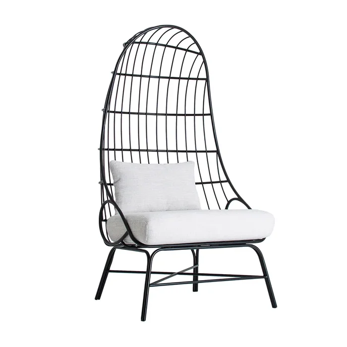 Llerena Sillón, de Hierro, en color Negro, de 80x70x153cm – Lastdeco