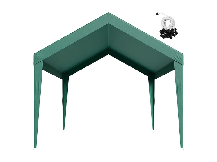Lona de Reemplazo Cobertizo SucceBuy, 6 x 3 m, Lona Techo Cochera, Cubierta Superior Carpa Garaje Portátil, Resistente UV Impermeable, Verde Oscuro