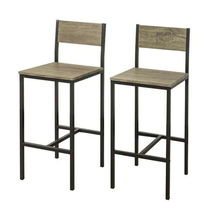 Lote de 2 taburetes con Respaldo,Taburete de Bar, Capacidad hasta 100 Kg,H95cm 2 Taburetes FST53X2 SoBuy ES