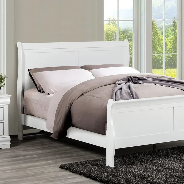 Louis Philippe White Queen Bed