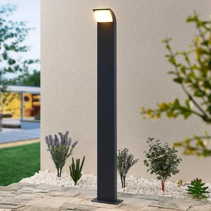 Lucande, bolardo luminoso LED Tinna, 100 cm, antracita, IP65