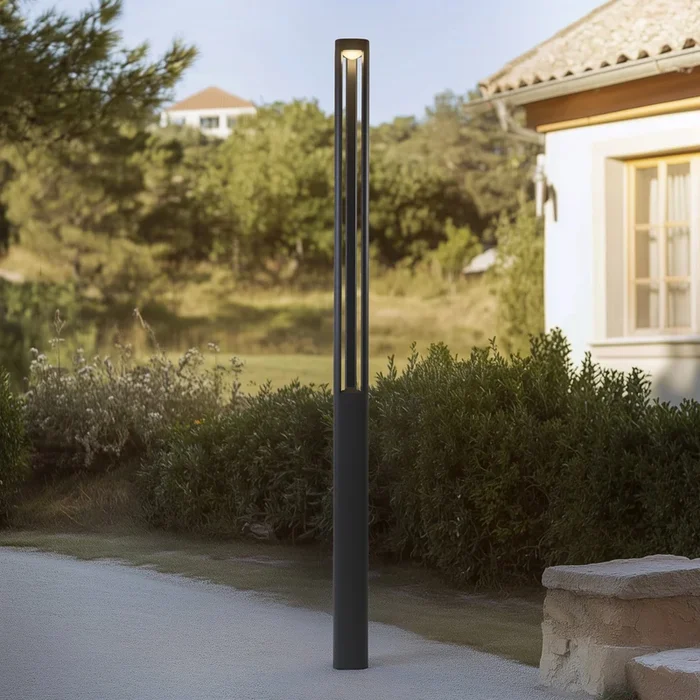Lucande Lámpara exterior LED Pirron, 230 cm, antracita, IP65