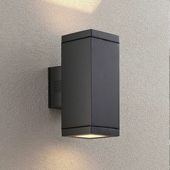 Lucande Stani aplique de exterior, E27, 2 luces