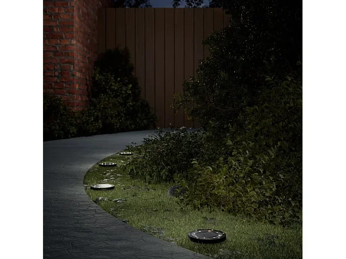 Luces solares suelo jardín con pico tierra blanco cálido 12 uds ES168131
