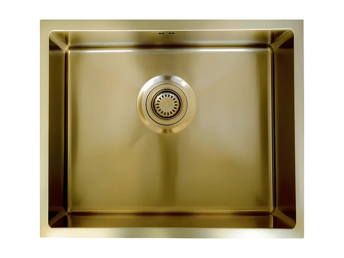 Luisa fregadero 1 cubeta 55×45 en acero inoxidable oro cepillado Essebagno