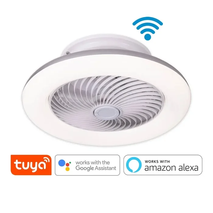 Lúzete – Plafón Ventilador Led 40 W Regulable Wi Fi Plata Lionel