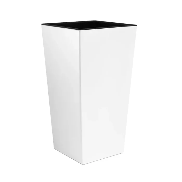 Maceta Alta Urbi 16,3 Litros, De Plastico, 22 X 22 X 42 Cm En Color Blanco