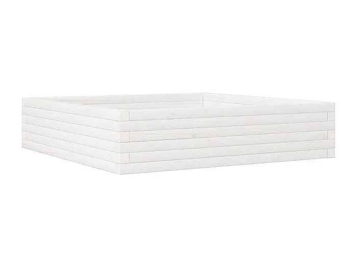 Macetero bancal elevado plantas flores terraza jardín 100 x 100 x 23 cm madera maciza de pino blanco 02_0037251