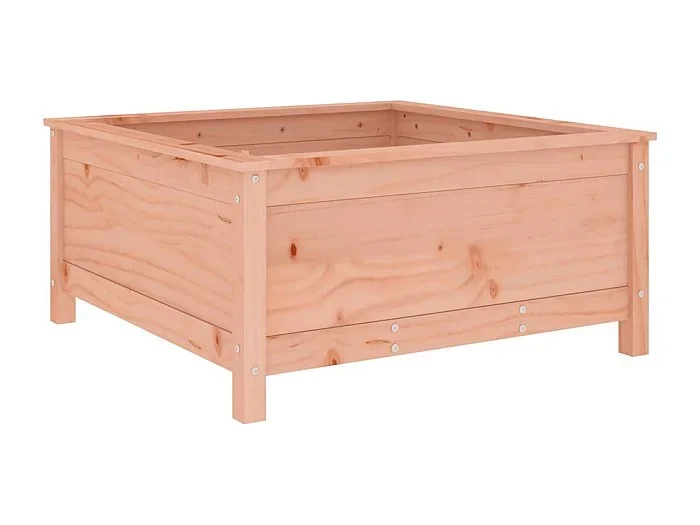 Macetero bancal elevado plantas flores terraza jardín 82,5 x 82,5 x 39 cm madera maciza douglas marrón 02_0037947