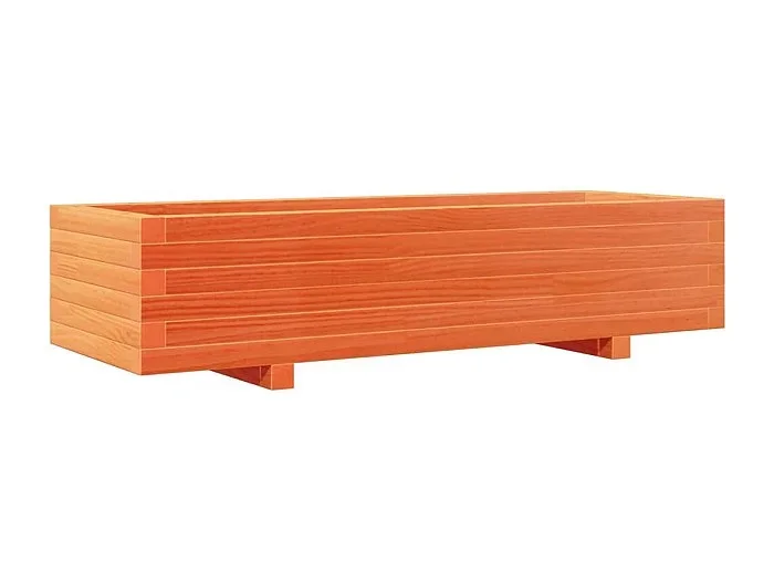 Macetero bancal elevado plantas flores terraza jardín cera 110 x 40 x 26,5 cm madera maciza de pino marrón 02_0038430