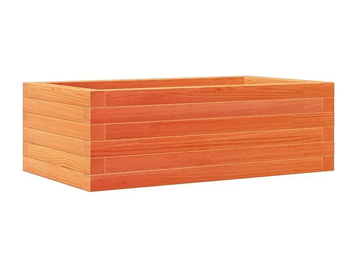 Macetero bancal elevado plantas flores terraza jardín cera 70 x 40 x 23 cm madera maciza de pino marrón 02_0038479