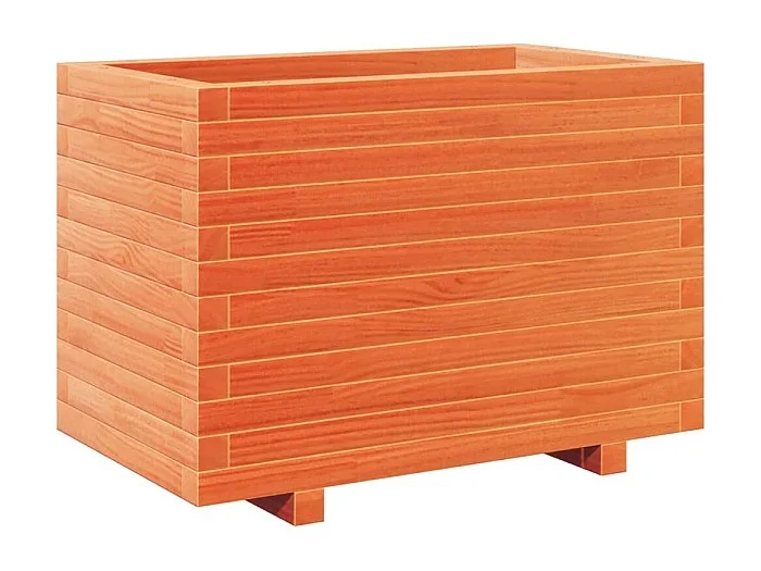 Macetero bancal elevado plantas flores terraza jardín cera 70 x 40 x 49,5 cm madera maciza de pino marrón 02_0038484