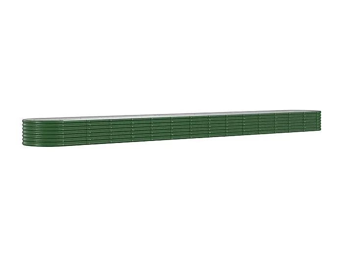 Macetero bancal elevado plantas flores terraza jardín jardín acero con recubrimiento en polvo 620 x 80 x 36 cm verde 02_0039683