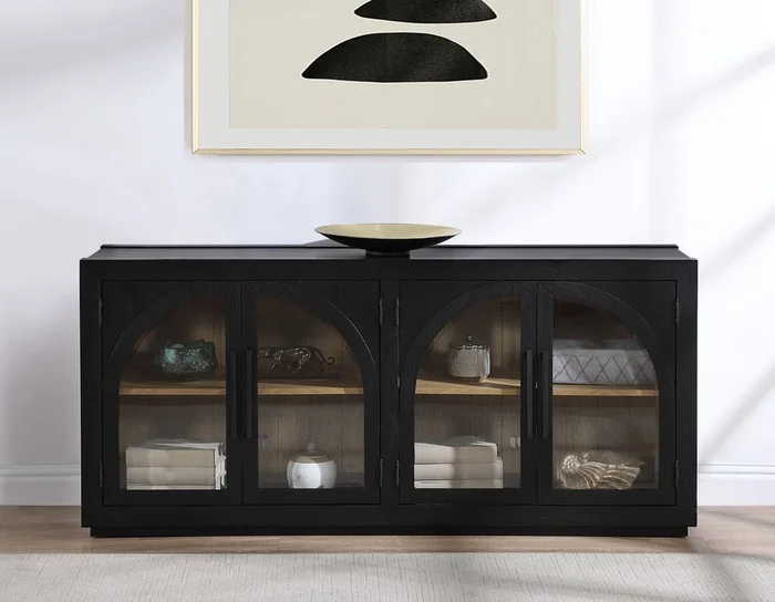 Magnolia Cathedral Doored Server, Black