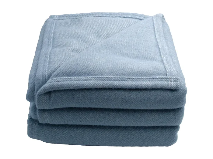 Manta de mezcla de lana con efecto denim