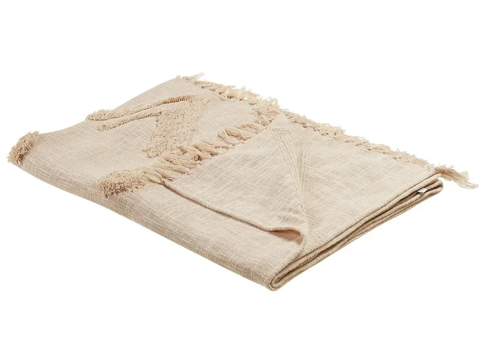Manta FATEHPUR Algodón 130 x 180 cm Beige