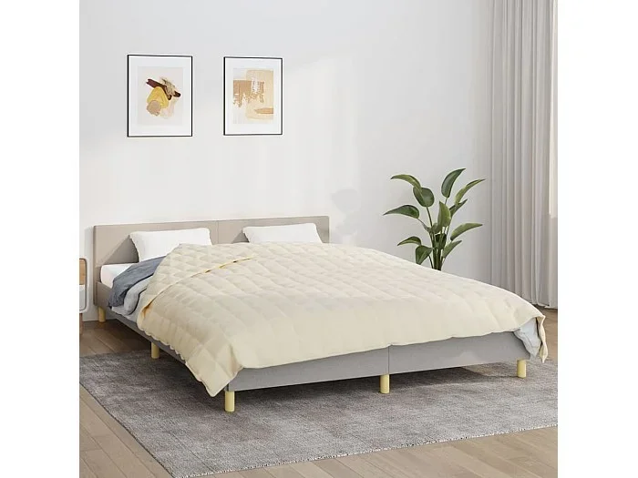 Manta ponderada crema claro 220×235 cm 11 kg tela
