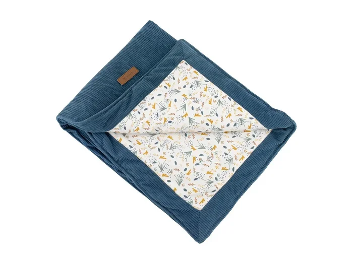 Manta reversible para bebé en doble gasa de algodón y jersey 75 x 100 cm