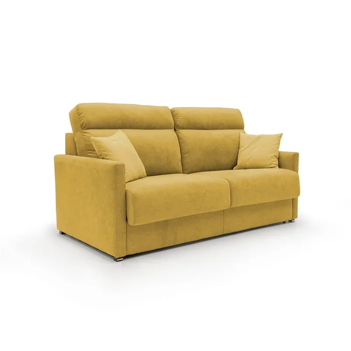 Margot Sofá cama convertible en tela suave impermeable 196 cm (mat. 160×197) Amarillo