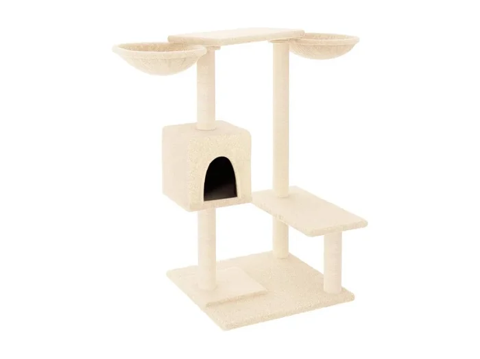 Marie-Michèle Rascador para gatos con postes para rascar color crema 82 cm