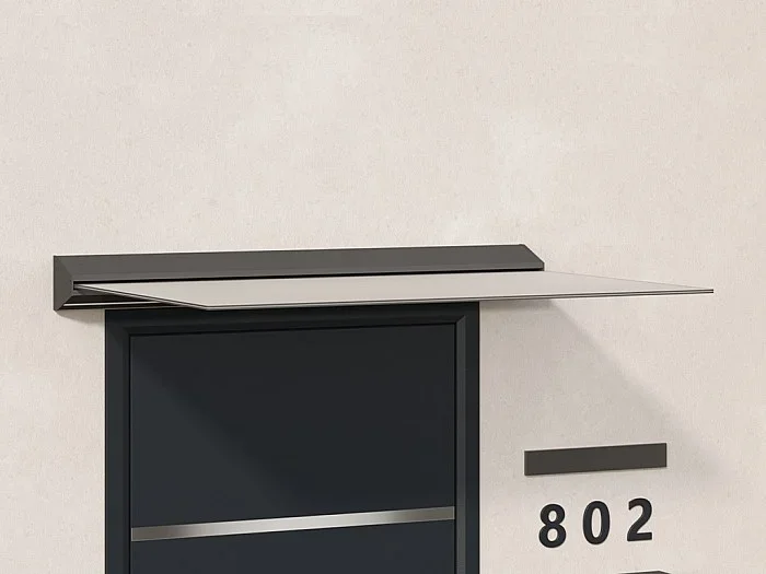 Marquesina de puerta de aluminio L120 x l90 cm plano con luces led – LUXAMA