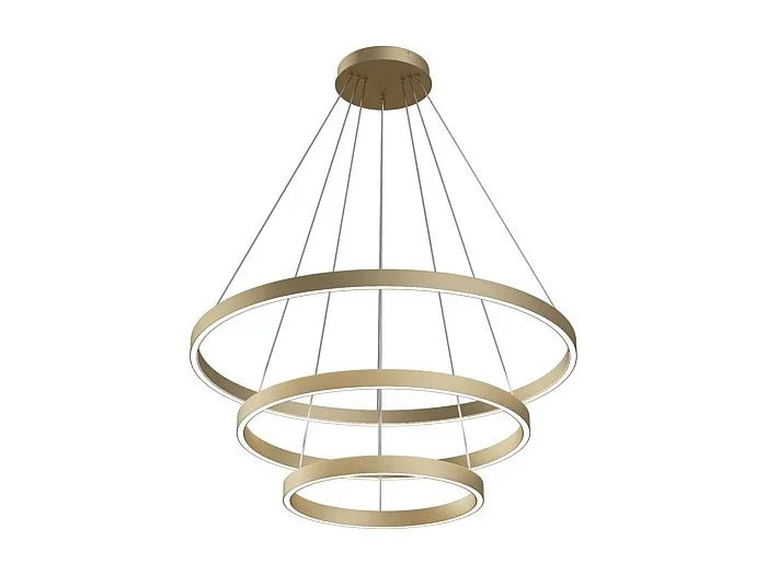 Maytoni Rim Lámpara de techo colgante circular de 3 niveles de latón LED integrado con borde moderno