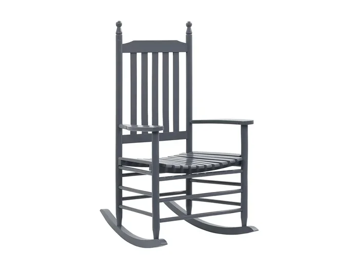 Mecedora con asiento curvo madera de álamo gris ES84125