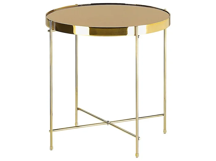 Mesa auxiliar LUCEA Vidrio templado Dorado