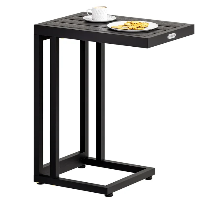 Mesa auxiliar negra WPC 65,5x50x40cm