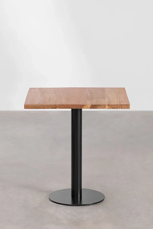 Mesa Bar Cuadrada en Madera de Acacia Macchiato ↔︎ 70 cm NEGRO – SKLUM