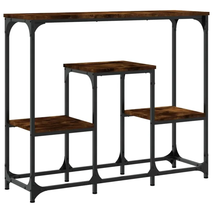 Mesa Consola – Mesa De Entrada madera de ingeniería roble ahumado 89,5x28x76 cm