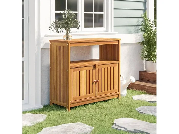 Mesa consola de jardín madera maciza acacia 80x35x75 cm