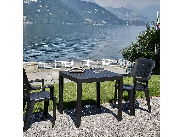 Mesa cuadrada Bali – 78x78x72 cm – Antracita