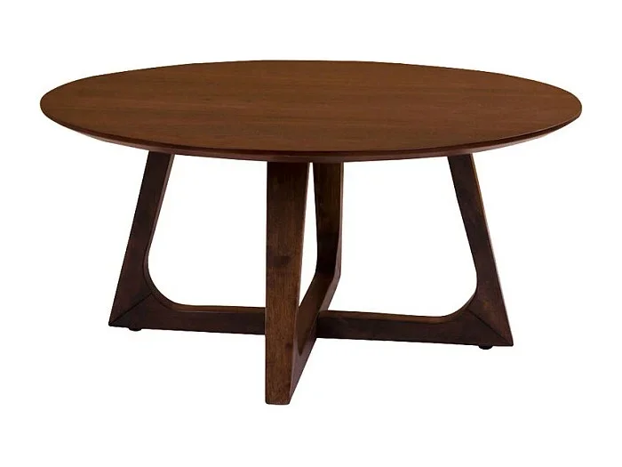 Mesa de café – chapa de madera de nogal Ø 75 x 36 cm